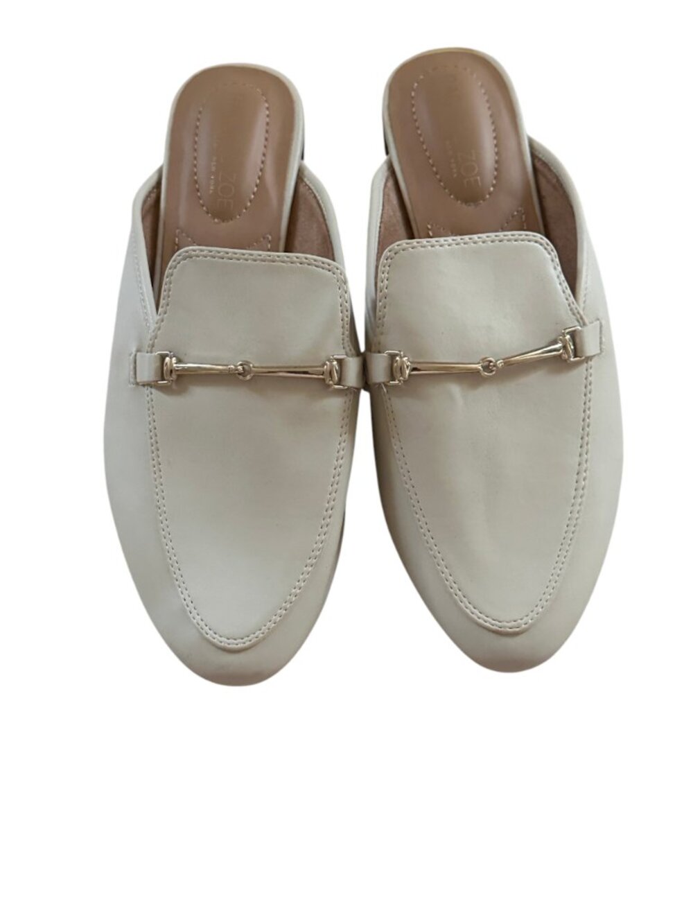 Rachel Zoe Ivory Faux Leather Mule Heels Size 7.5 NWOT